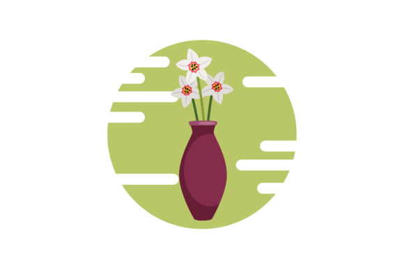 Flowers and Vase Icon: Fresh Graphics for Modern Illustrations