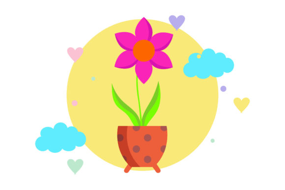 Flowers Beauty Pot Plant Circle Cloud Graphics Freebies Review
