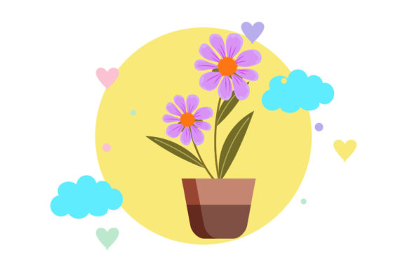 Flowers Decoration Circle Cloud Bubble Graphics and Illustrations Review