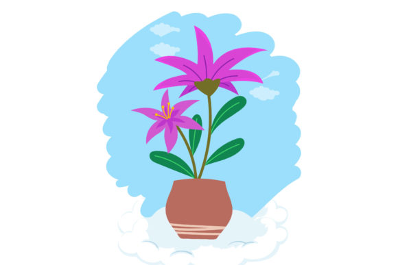 Flowers Pot Garden Cloud Style Graphics and Illustrations Review
