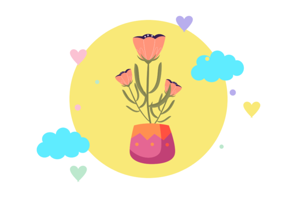 Flowers Pot Summer Spring Circle Cloud Graphics Freebies Review