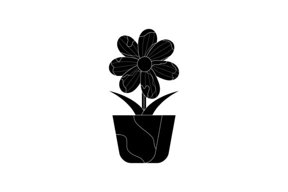 Flowers Pot Vintage Black Icon: Graphics & Illustrations Review