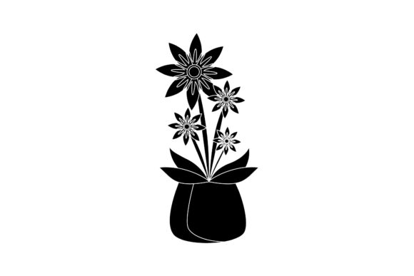 Flowers Spring Decoration Black Icon Graphics & Illustrations