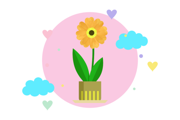 Flowers Vase Garden Circle Cloud Graphics and Illustrations Review