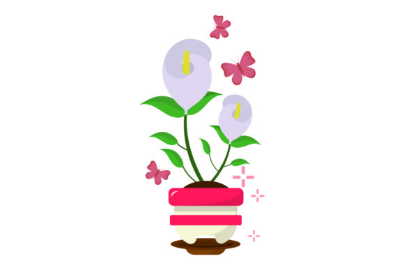 Flowers with Pot Illustration: A Designer's Take on Graphics and Illustrations