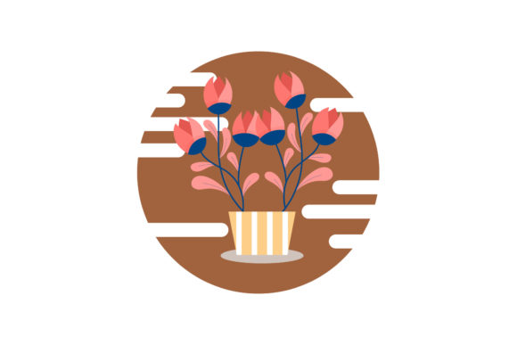 Pink Flowers Icon Graphics and Illustrations for Modern Blogs