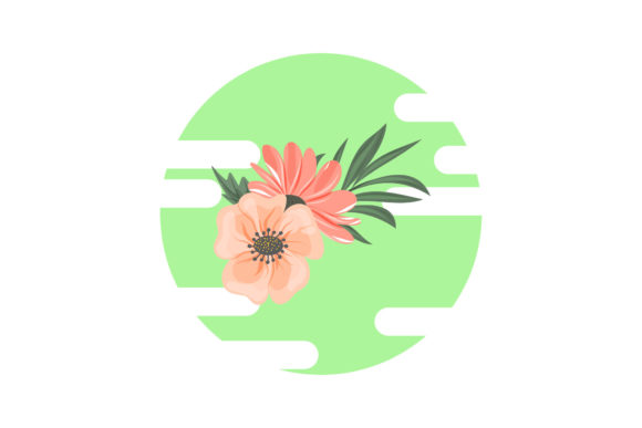 Two Flowers Beauty Icon Graphics and Illustrations for Modern Publishing